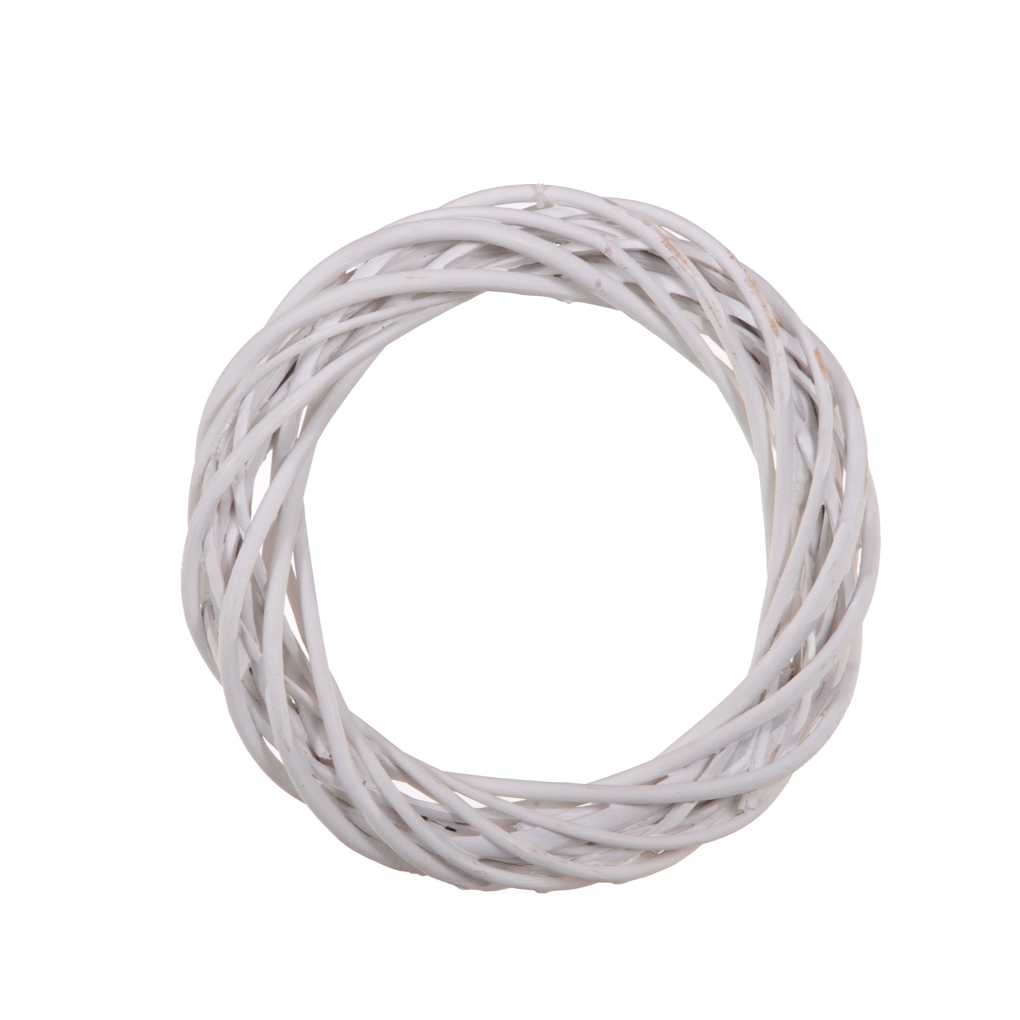Set 9 Coroncine Bianche di Rattan Larghezza 20 cm