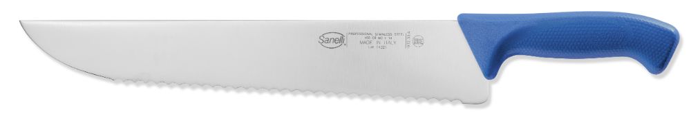 Image of Coltello Francese Lama 33 cm Seghettato Antiscivolo Sanelli Skin Blu