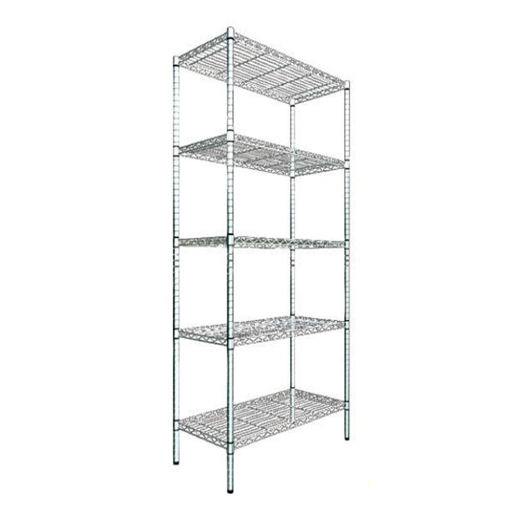 Image of Scaffale in Acciaio Cromato 5 Ripiani 60x35x180 cm Fadi