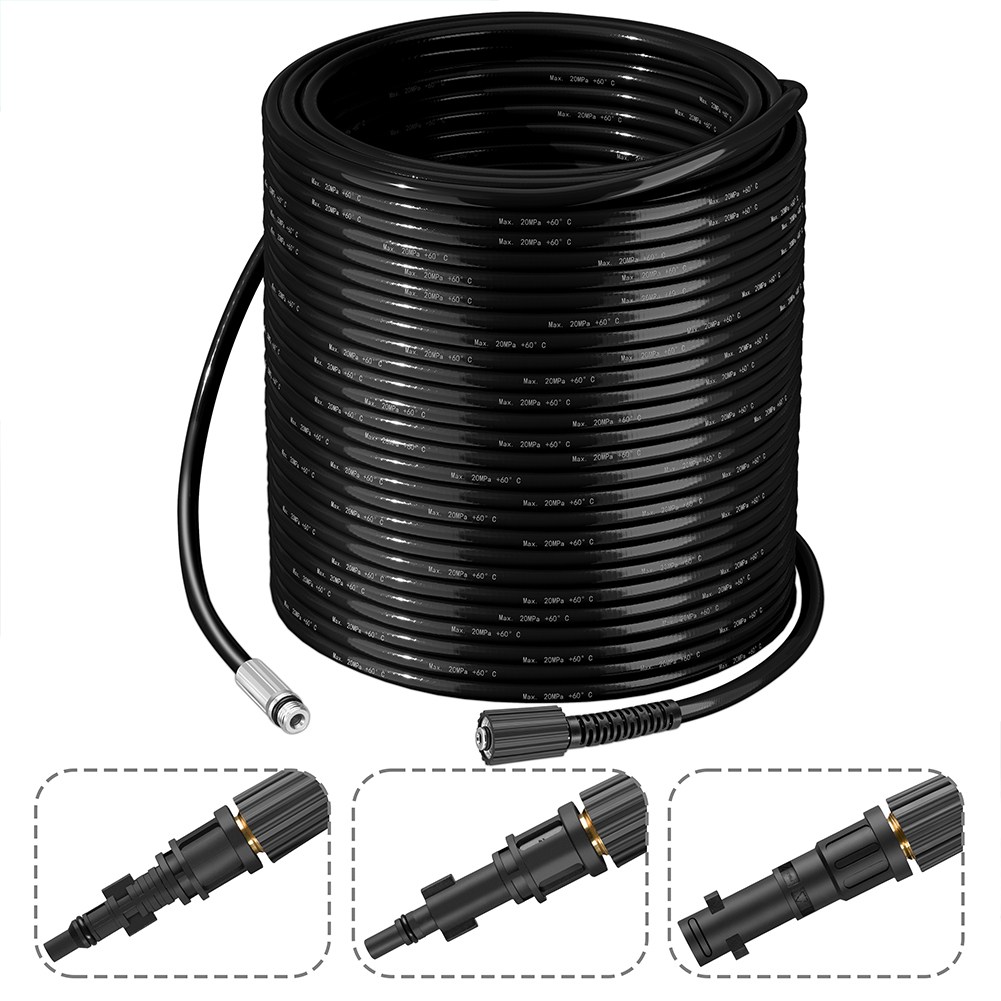 Sonda Stura e Spurga Tubi per Idropulitrice in PU e PE 30 Metri con Borsa Nero...