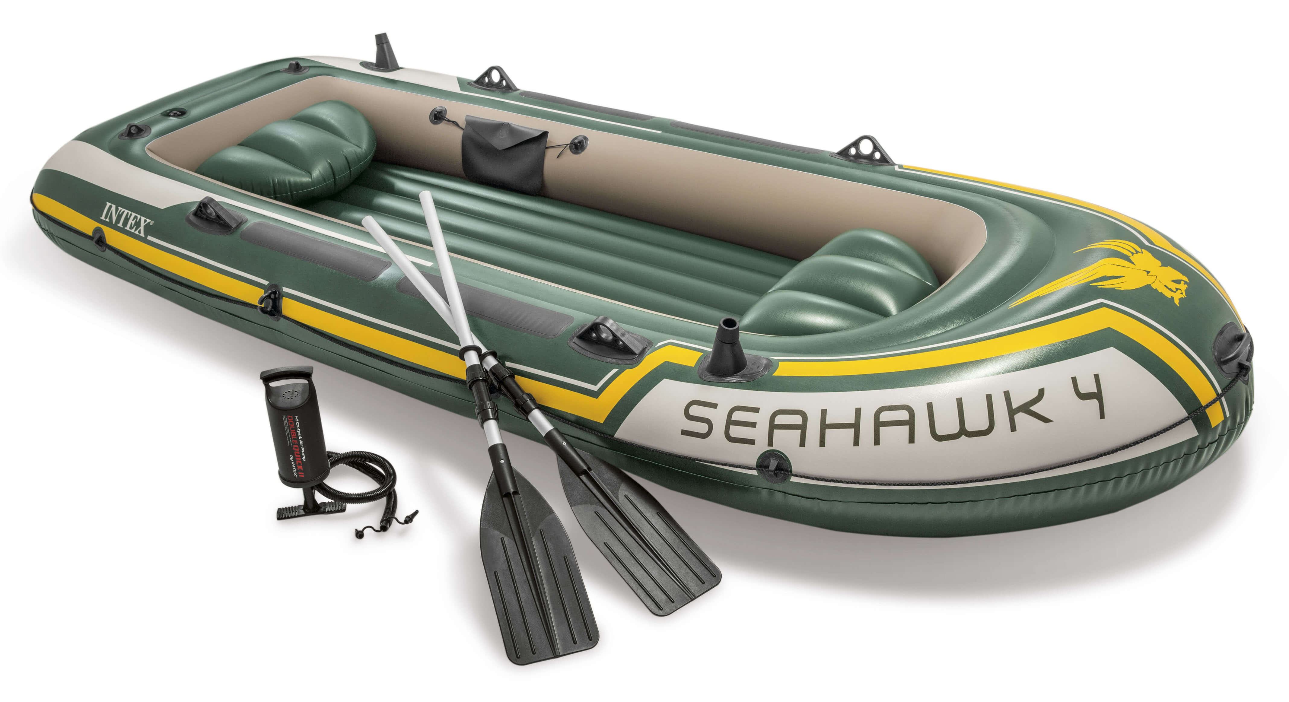 Gommone Tender Gonfiabile 351x145 cm Intex Seahawk 4 con Remi e Pompa...