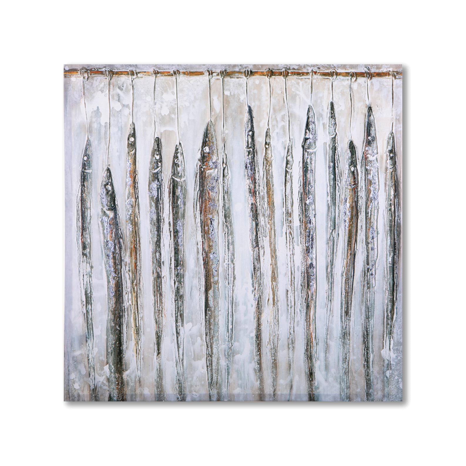 Image of Quadro con Pesci Dim 80x80 cm