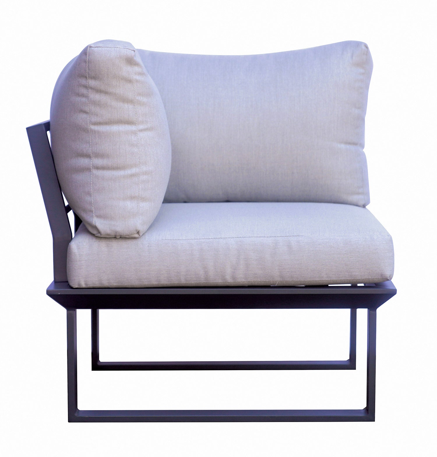 Set Salotto da Giardino Divano Angolare e Tavolino Saint Tropez in Alluminio e Resin Wood con Cuscini...