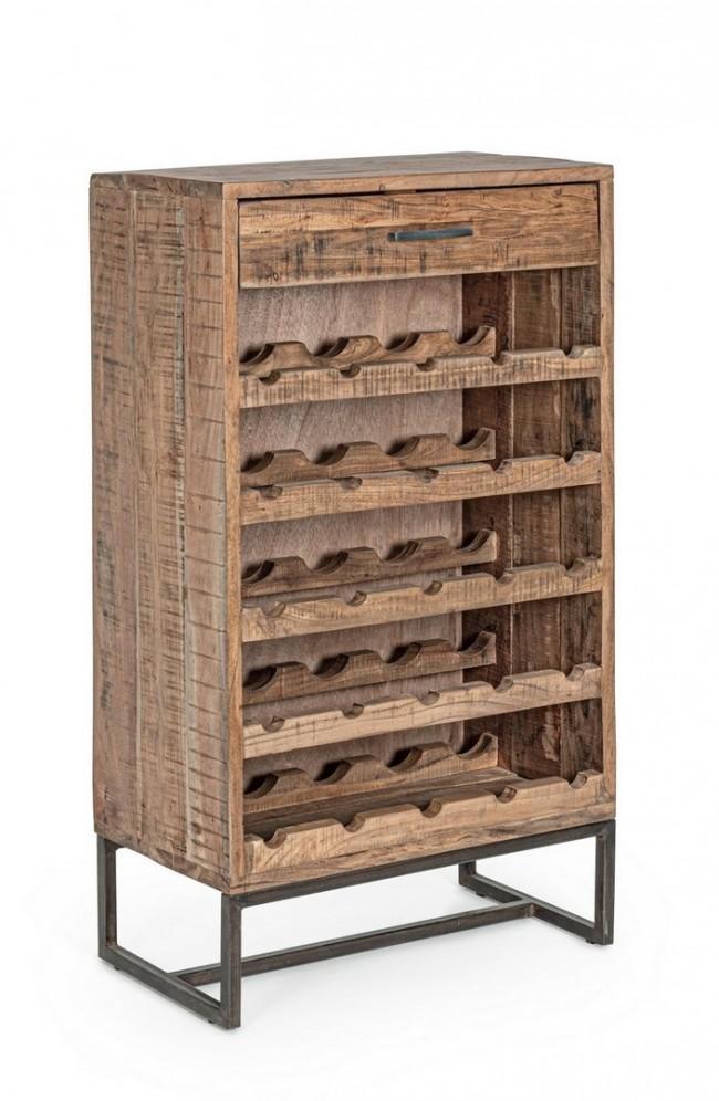 Mobile Cantinetta Portabottiglie 1 Cassetto 60x32x107 cm in Legno