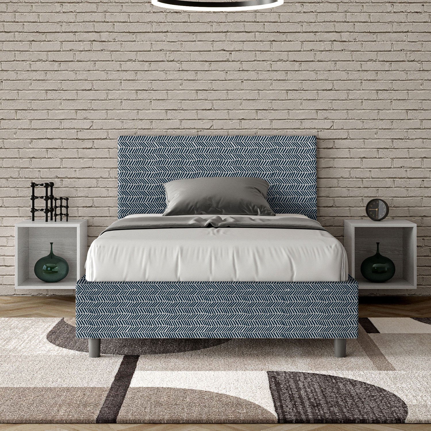 Letto 1 Piazza e Mezzo 120x200 cm Senza Rete Adele Aragona 8 Blu...