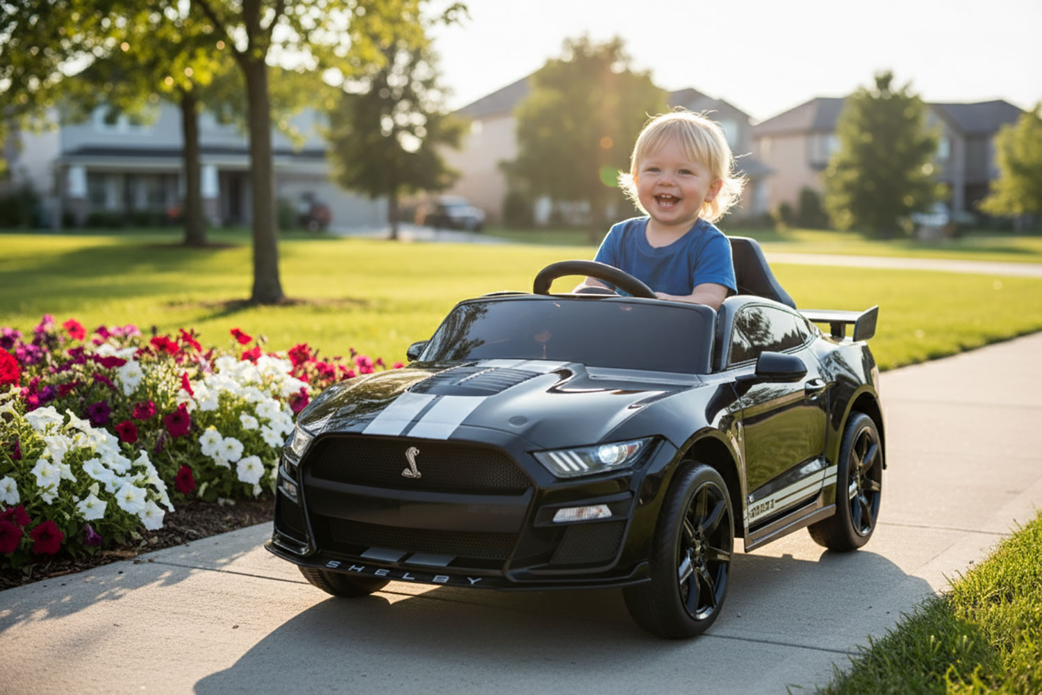 Macchina Elettrica per Bambini Licenza Ufficiale Ford Mustang Shelby Telecomandata 10,8V 3,1Ah Nero...