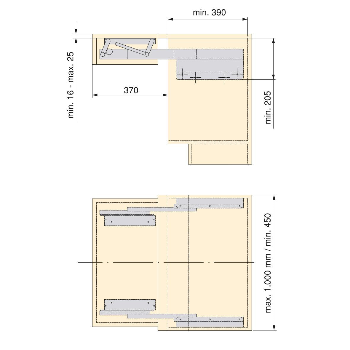 Guide per Tavolo Allungabile e Elevabile Oplà Folding Champagne Anodizzato Alluminio Emuca...
