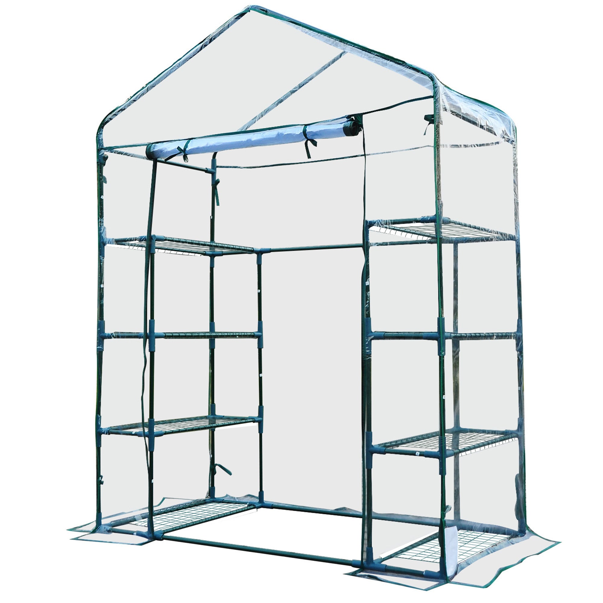 Image of Serra da Giardino con Porta Avvolgibile 143x73x195 cm in Acciaio e PVC Verde