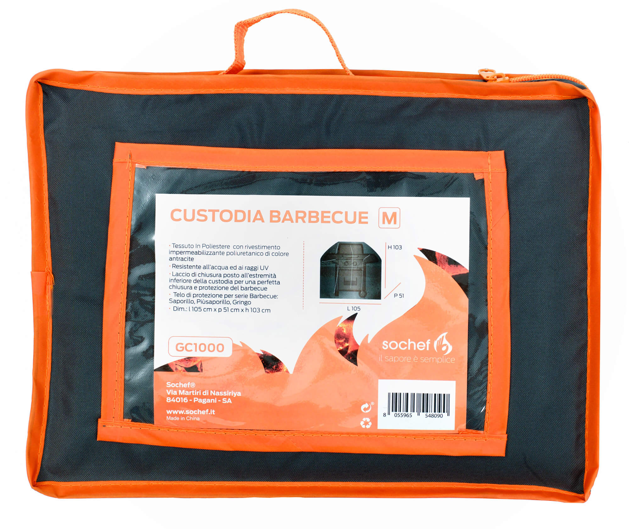 Telo Copri Barbecue Taglia M in Poliestere Impermeabile Sochef...