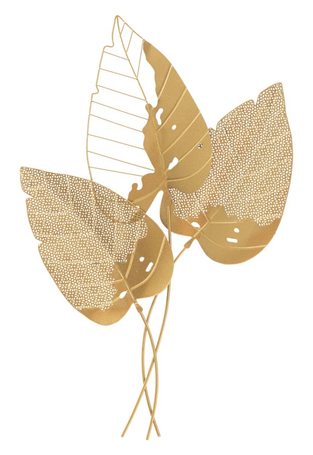 Image of Pannello da Muro Autumn Leaf Oro 53x4x84,5 cm in Ferro