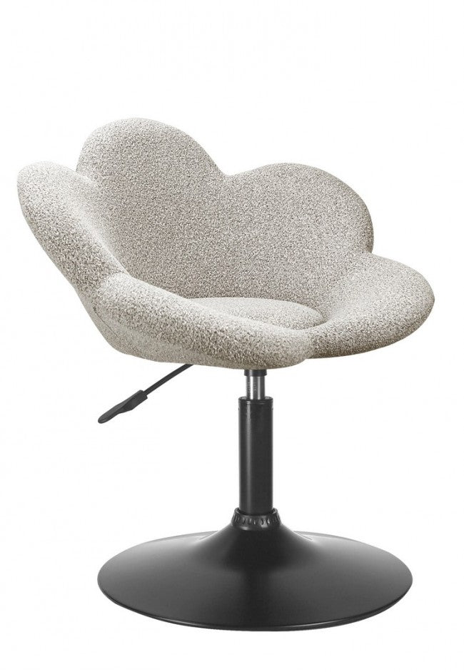 Set 2 Poltroncine da Soggiorno 69x55x69/81 cm in Schiuma Poliuretanica Fleur Nero-Beige...