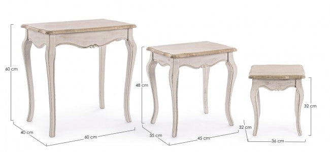 Set 3 Tavolini Clarisse in Legno...