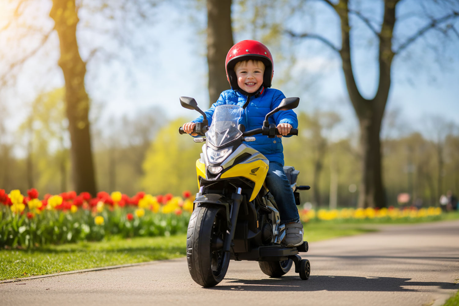 Moto Elettrica per Bambini Licenza Ufficiale Honda NC750X 12V 4,5Ah Giallo...
