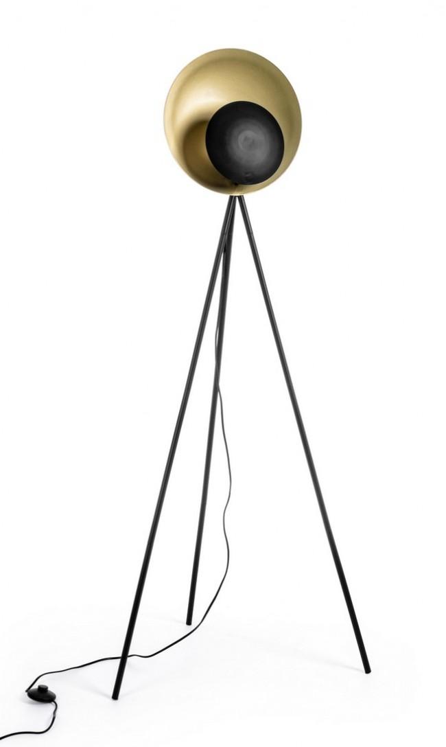 Image of Lampada da Terra Piantana 87x56x155 cm E27 con Treppiede Nero e Oro