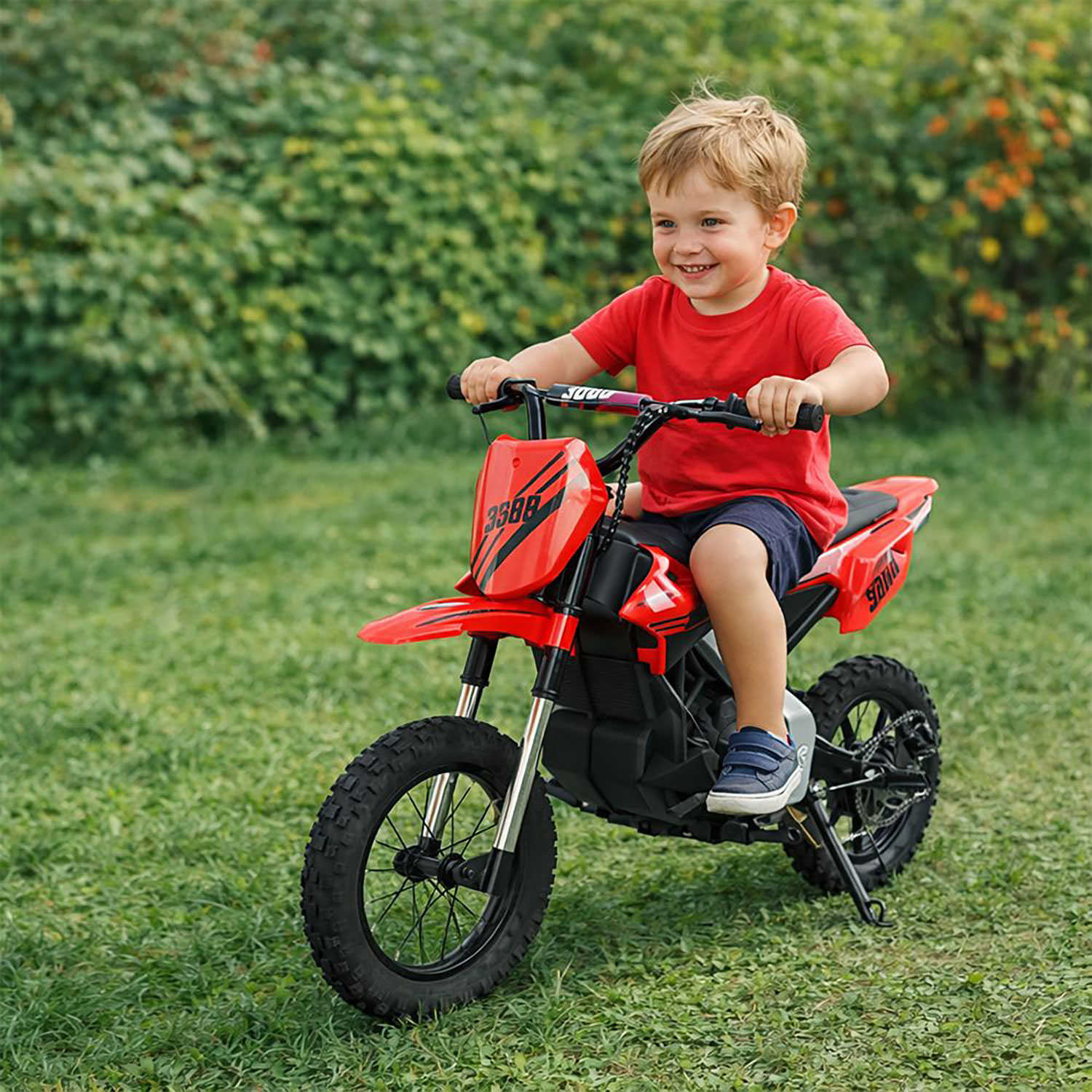 Moto Elettrica per Bambini 6 Anni+ Moto da Cross 250W 12V 25 km/h Rosso...
