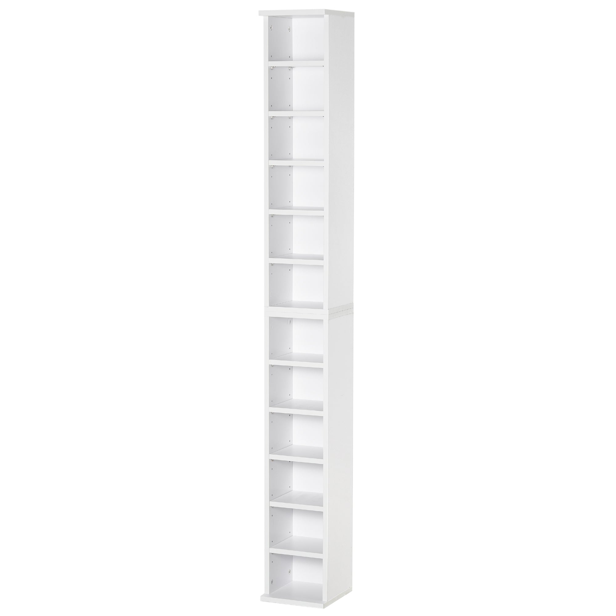 Set 2 Librerie Scaffale porta CD e DVD 21x22,5x88,5 cm a 12 Ripiani Totali per 204 CD