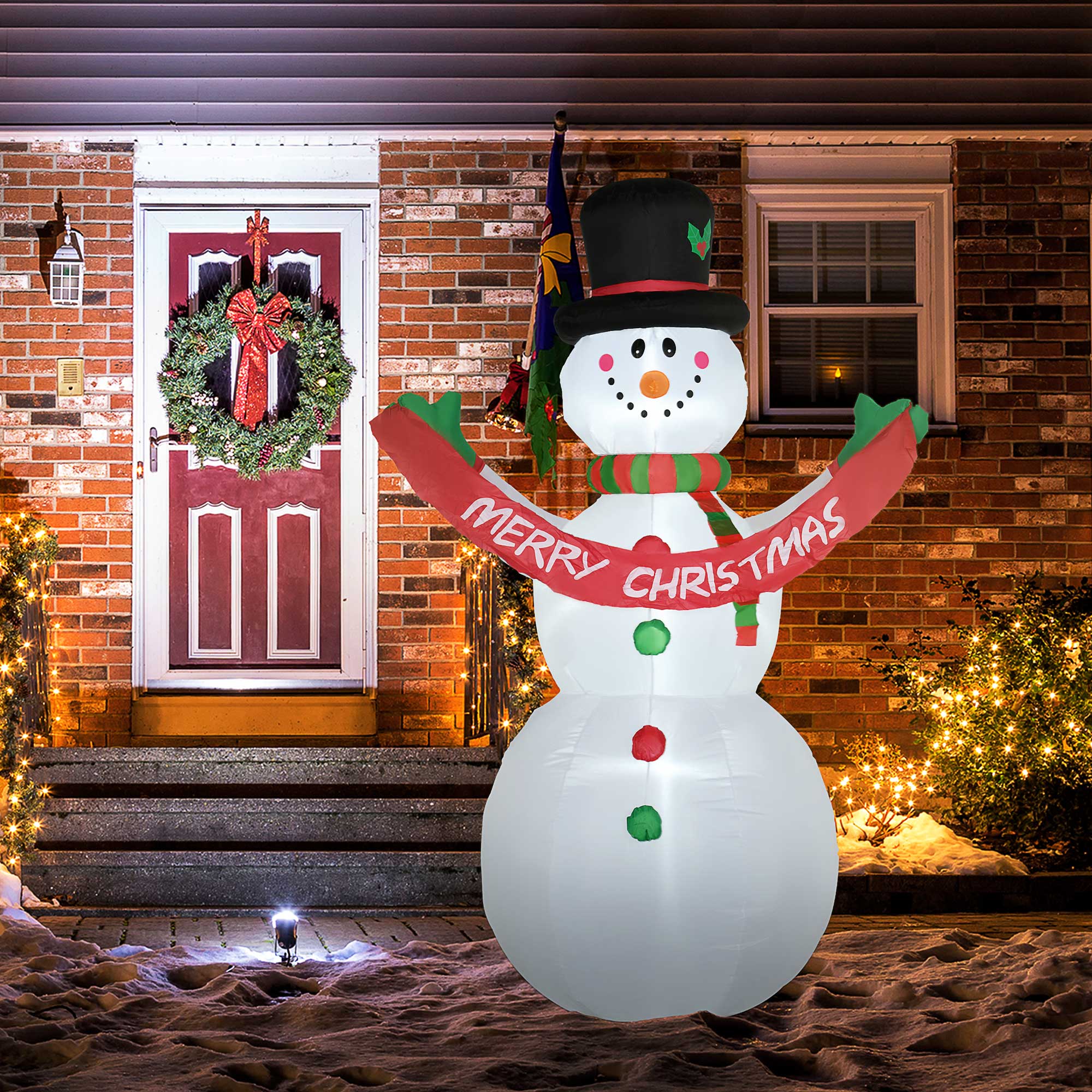 Pupazzo di Neve Gonfiabile H243 cm con Luci a LED 