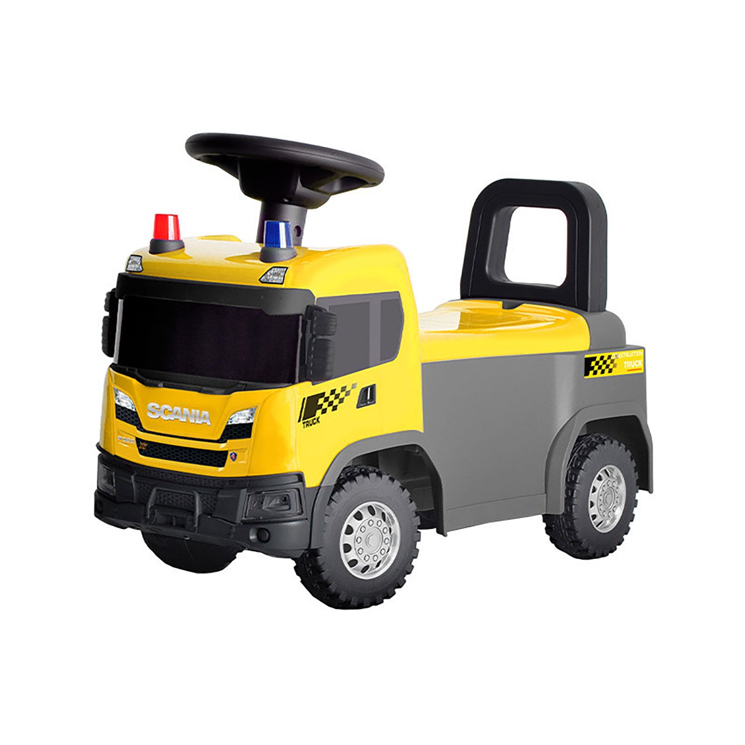 Camion Costruzioni Cavalcabile 60x28x40 cm per Bambini Scania Giallo...