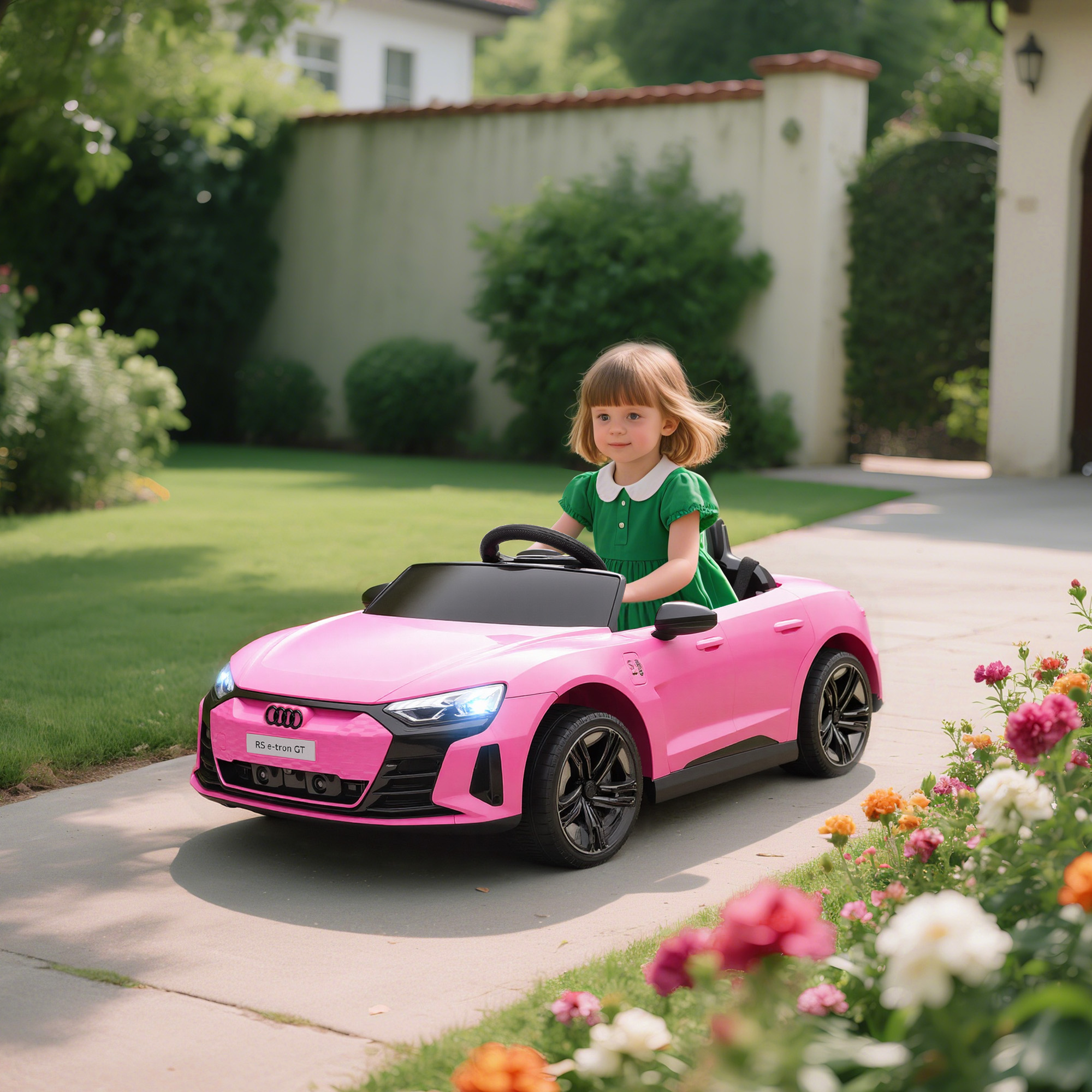 Macchina Elettrica per Bambini Licenza Audi RS 12V con Telecomando Rosa...