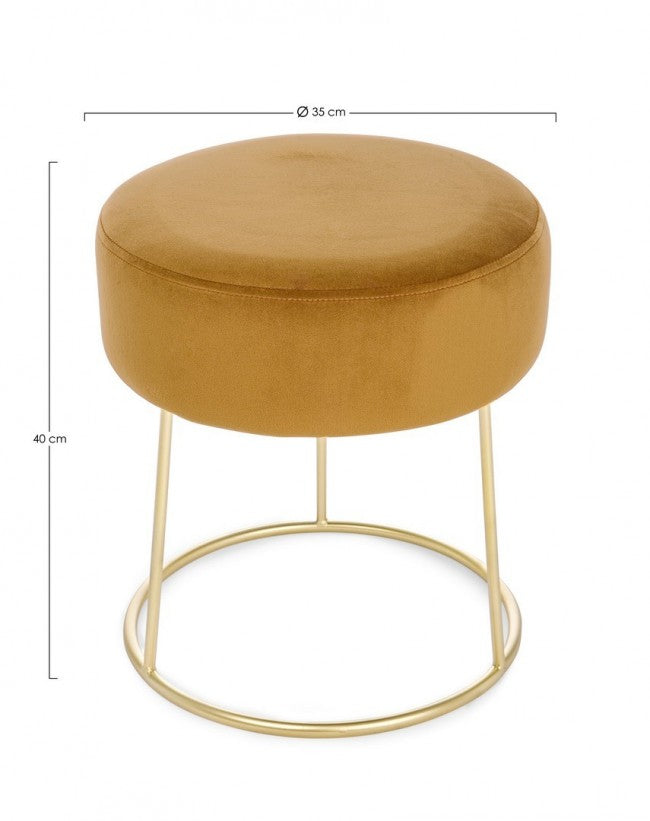 Pouf Clarissa Inca D35 in Tessuto effetto Velluto...