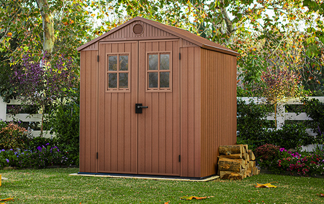 Casetta da Giardino Porta Attrezzi 190x183x221 cm in Evotech+ Keter Darwin 6x6 Marrone...