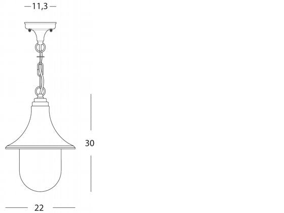 Lampada Lampara Sospesa Colore Nero per Esterno Linea Marine Sovil...