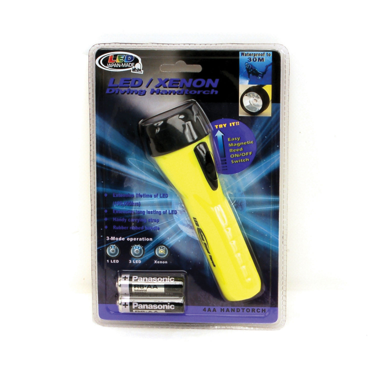 Lampada Torcia Subacquea Luce Xenon 3 Modalità a Batterie...