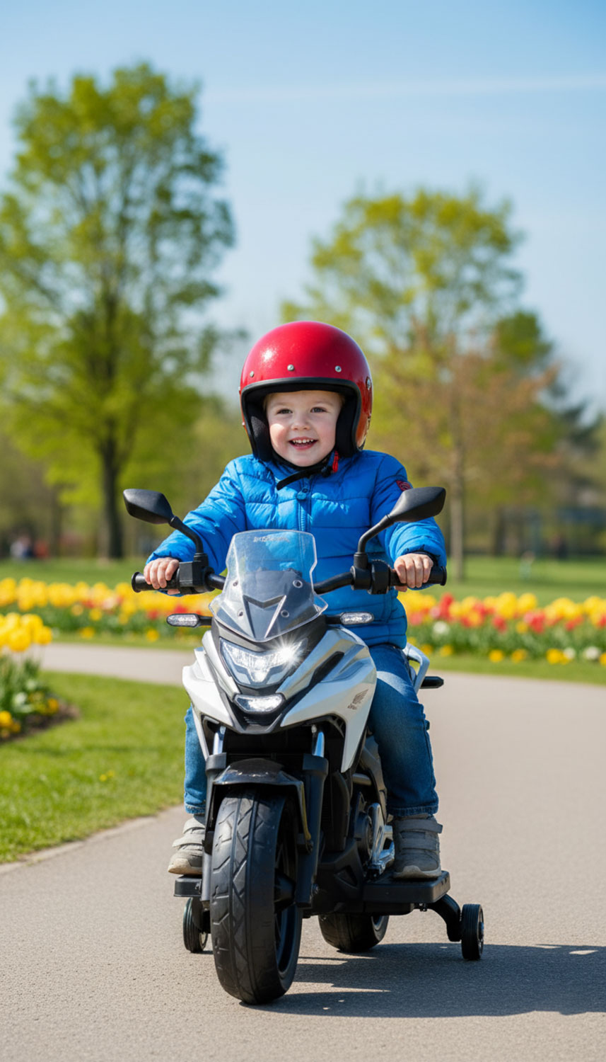 Moto Elettrica per Bambini Licenza Ufficiale Honda NC750X 12V 4,5Ah Bianco...