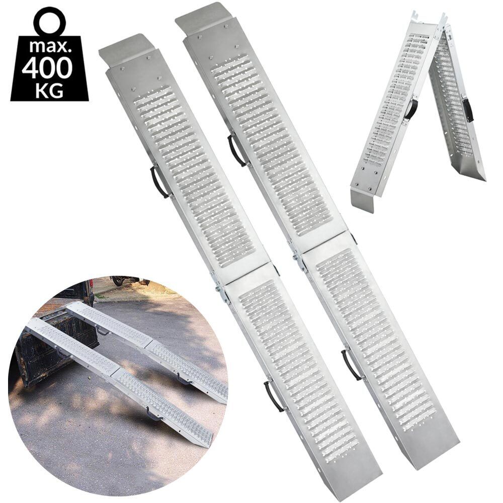 Coppia Rampe di Carico pieghevoli Pedana Antiscivolo 180cm Trattorino Quad Moto...