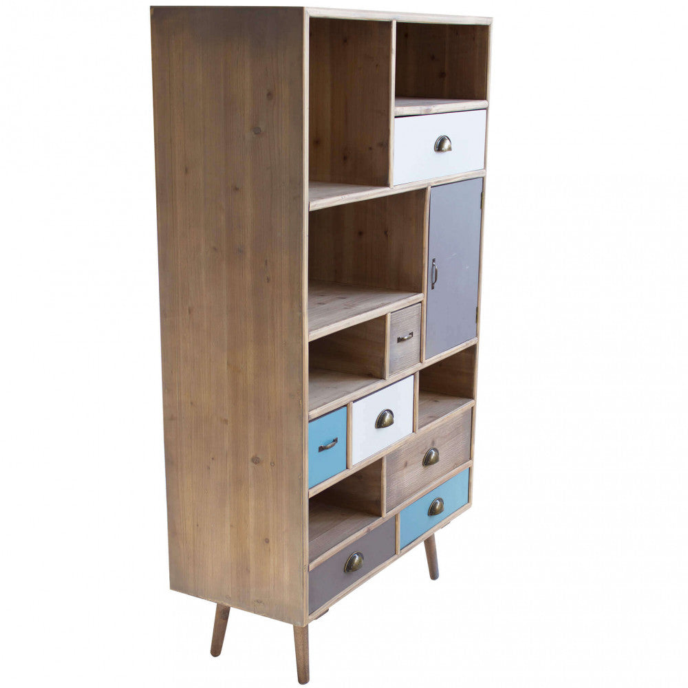 Mobiletto Perth 80x36,5x139 h cm in Legno Multicolor...