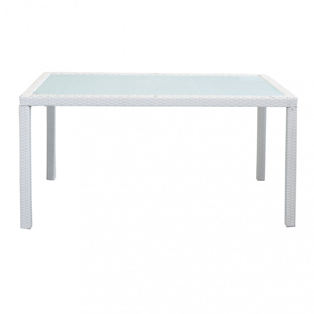 Tavolo Azore 150x90 cm in Wicker Bianco...