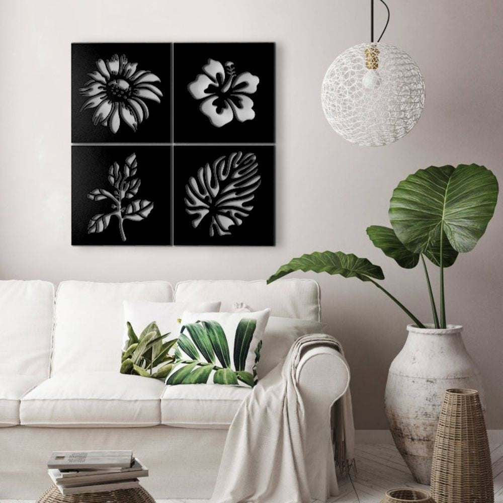 Cornice decorativa 40x40 cm natura nero...