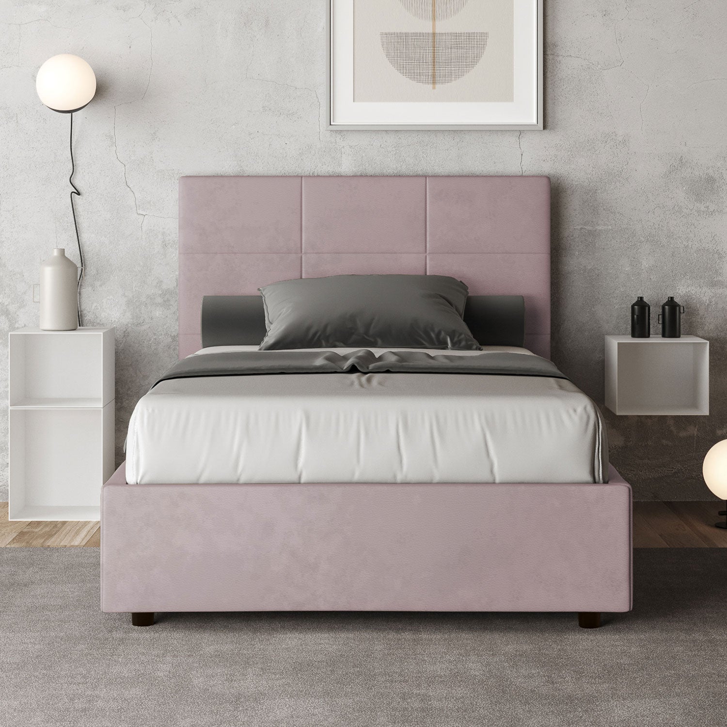 Letto 1 Piazza e Mezzo 120x200 cm Senza Rete Mika Glicine...