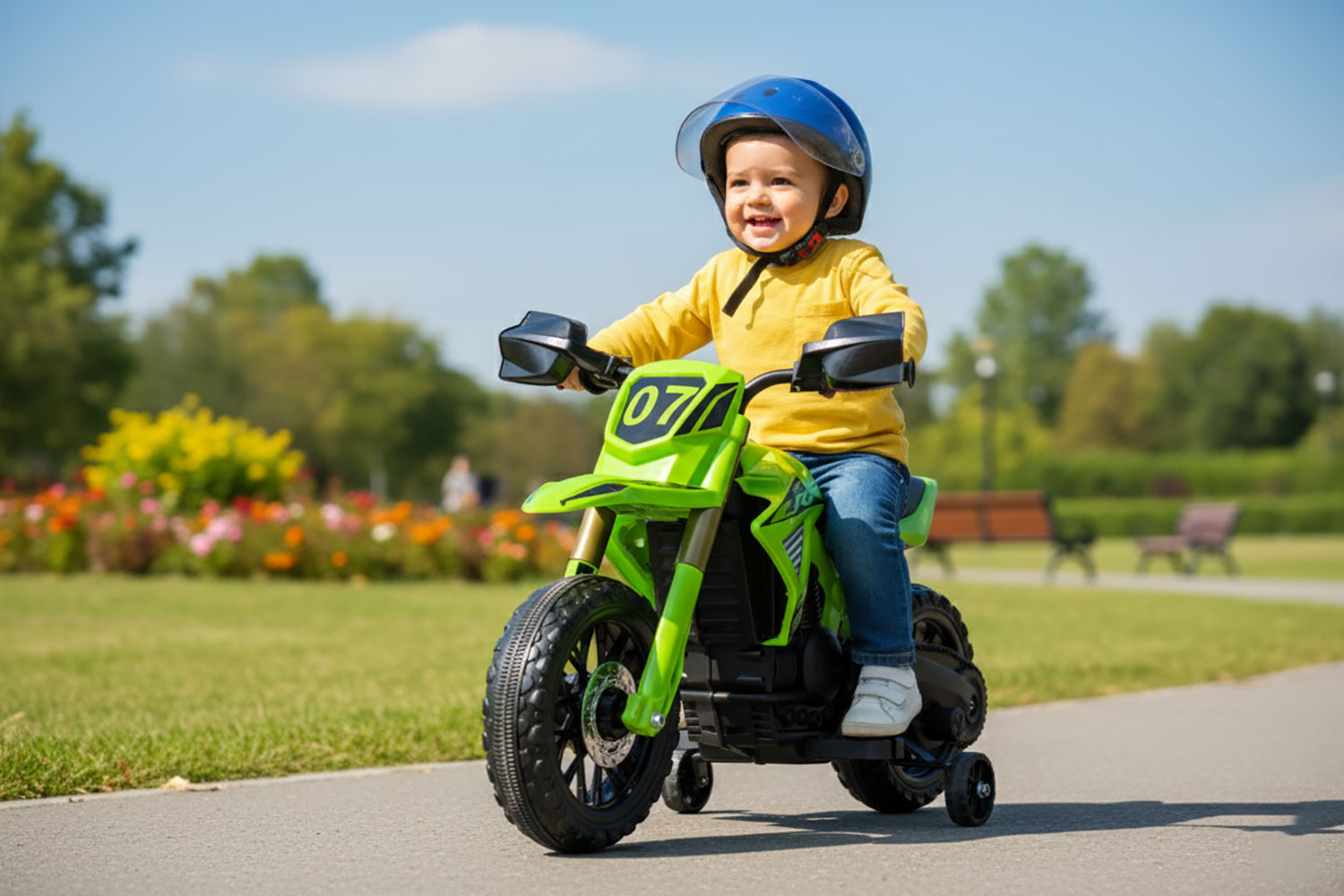 Moto Elettrica per Bambini 12V 4,5Ah Verde...