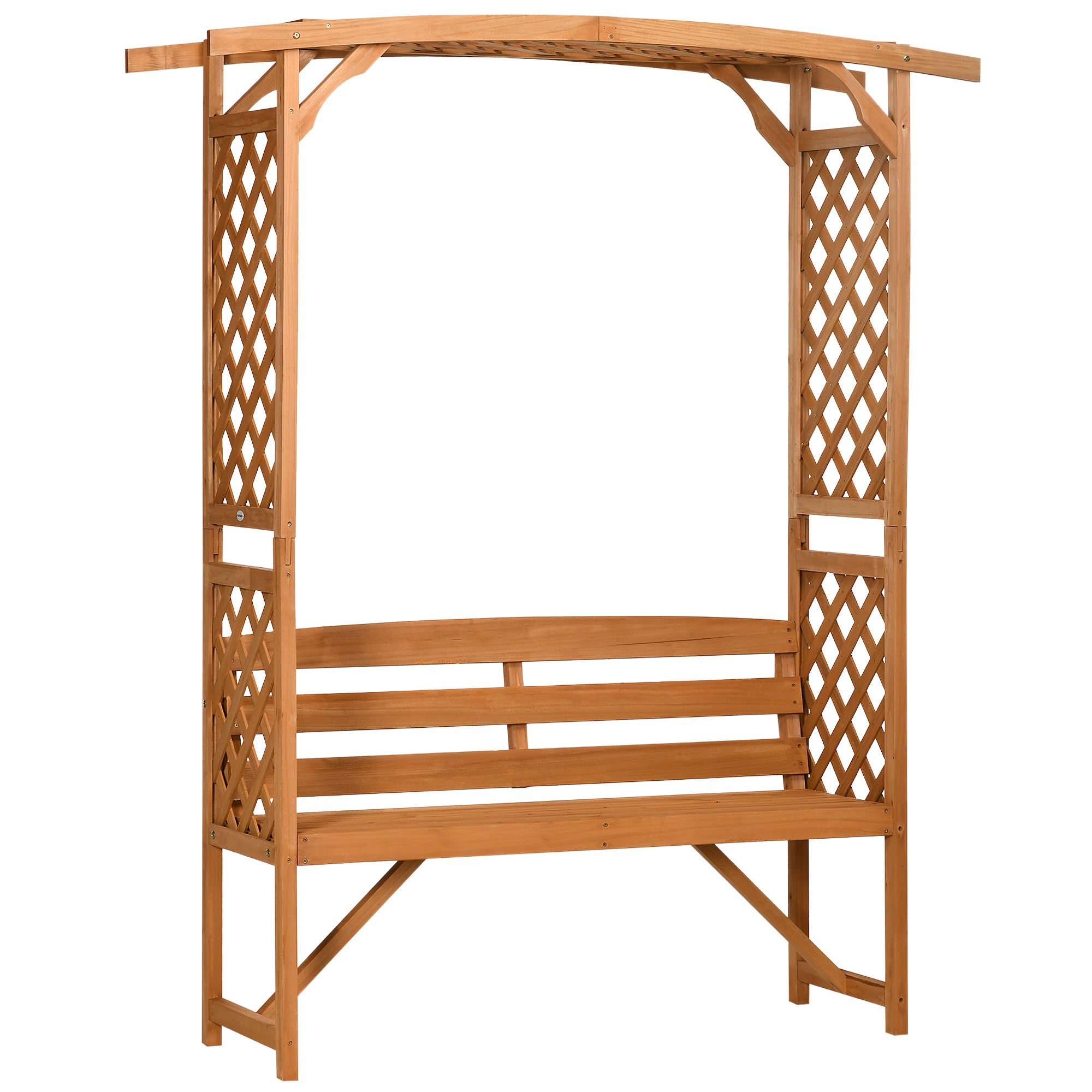Panchina 2 Posti da Giardino 160x50x198 cm in Legno di Abete Marrone