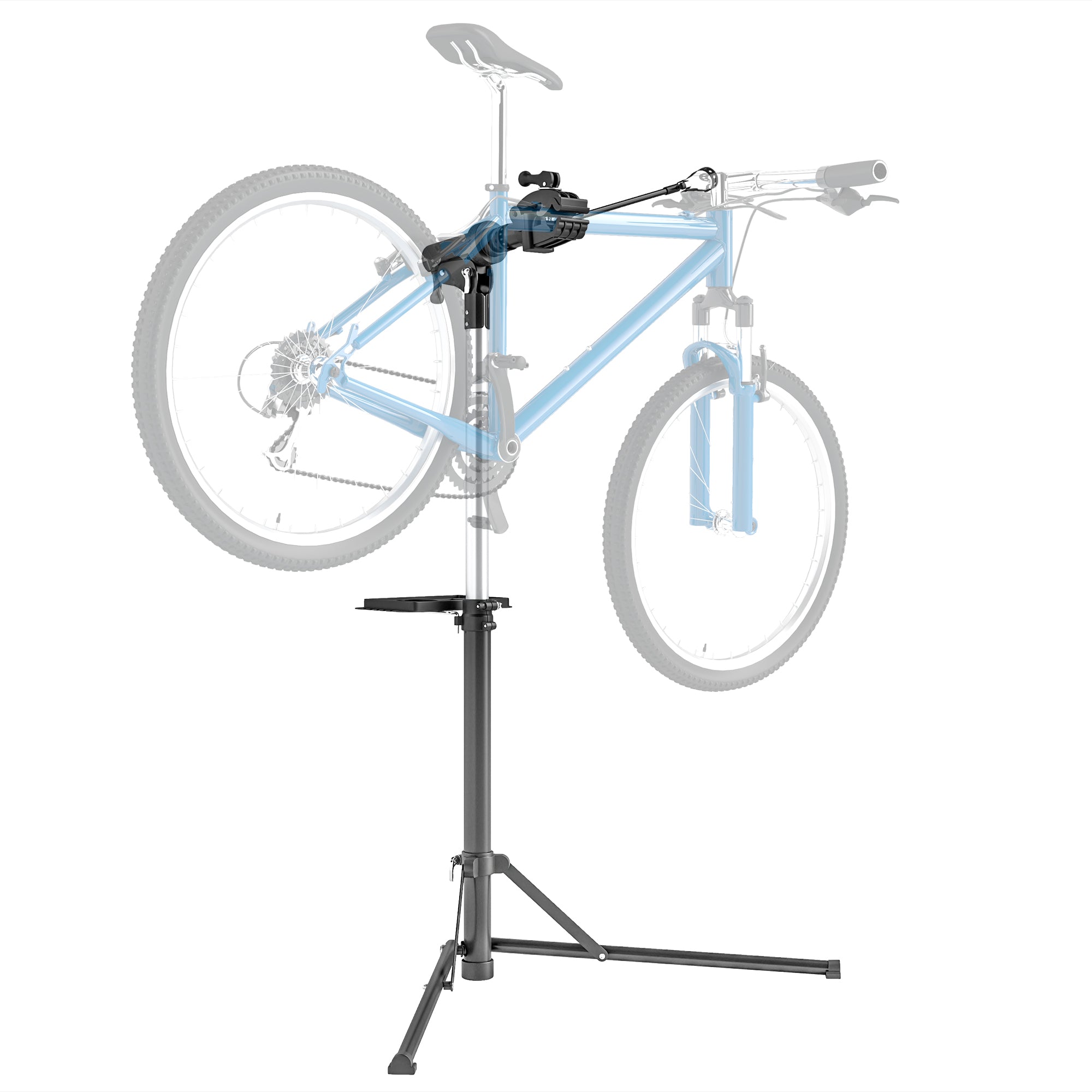Cavalletto Bici per Manutenzione Massimo 40 kg con Altezza Regolabile e Girevole a 360° Nero