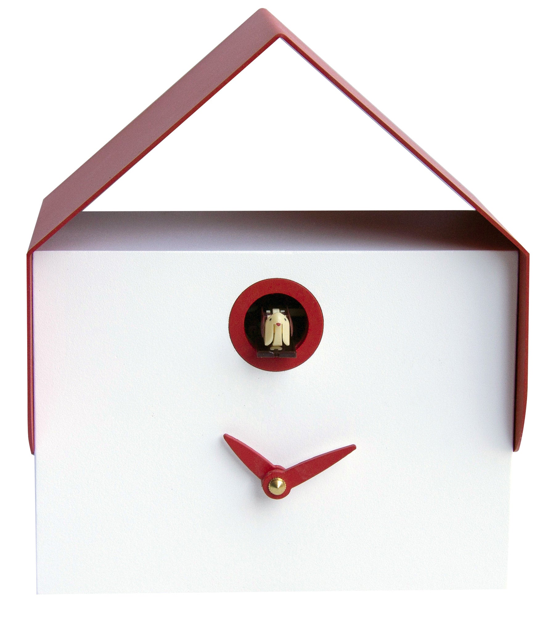 Orologio a Cucù da Parete e Tavolo 19,5x23x14 cm Pirondini Italia Dotto Bianco e Rosso