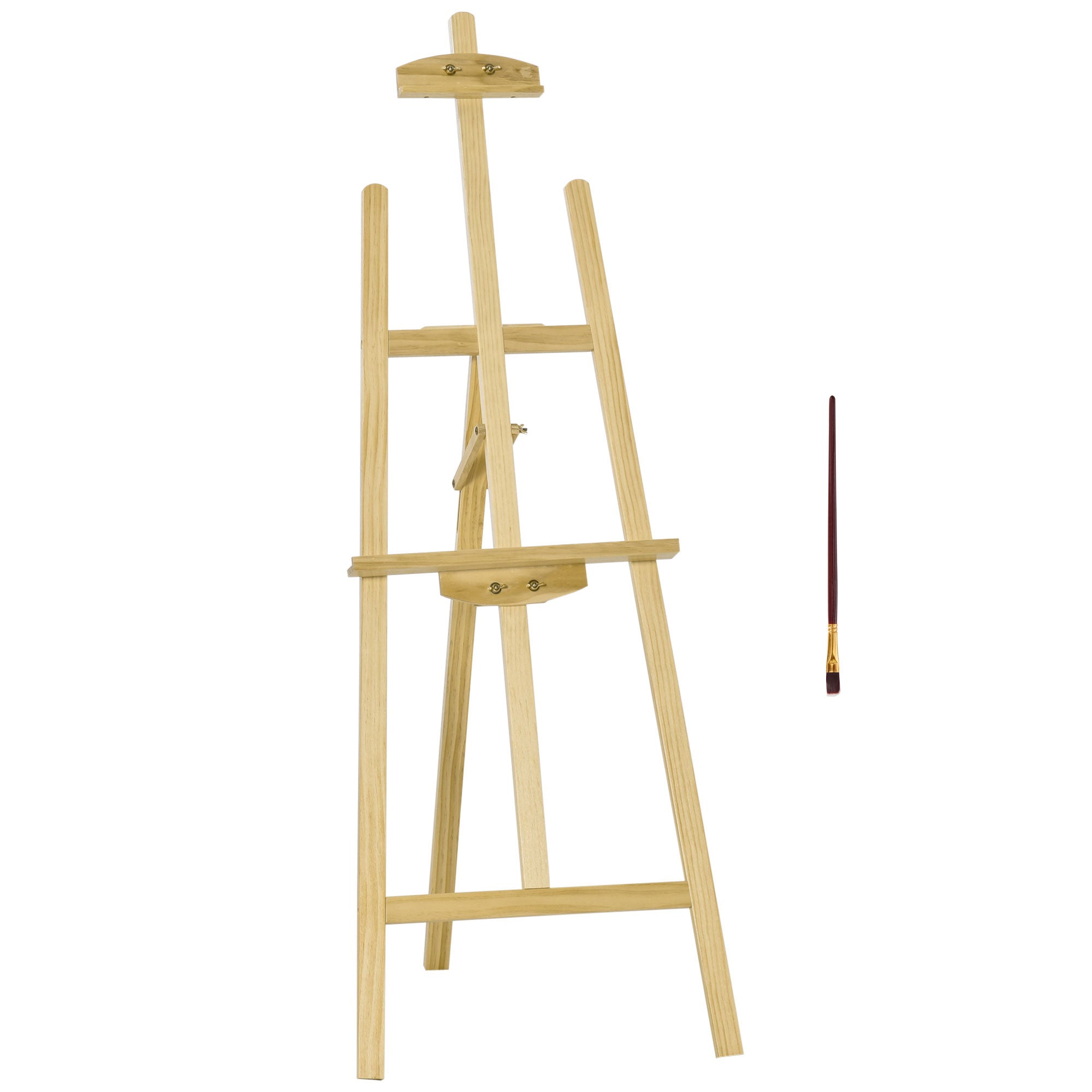 Cavalletto Treppiede da Pittura 51,5x71,5x134,5 cm in Legno di Pino Naturale