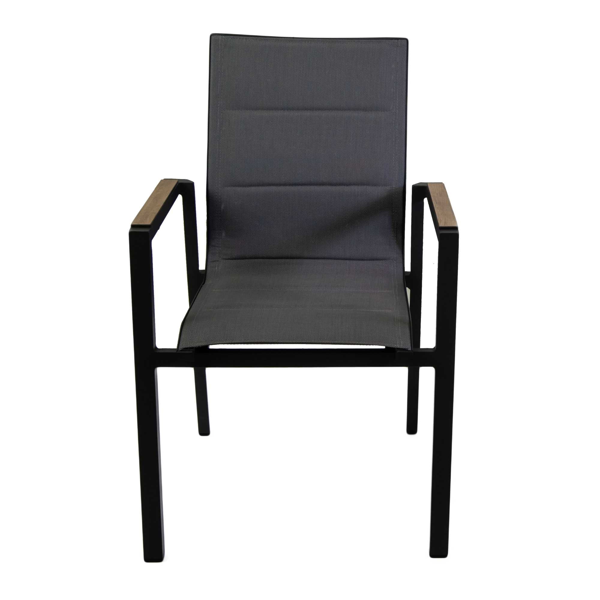 Sedia da Giardino 56x66xh90 cm in Alluminio e Texilene Riverside Antracite...