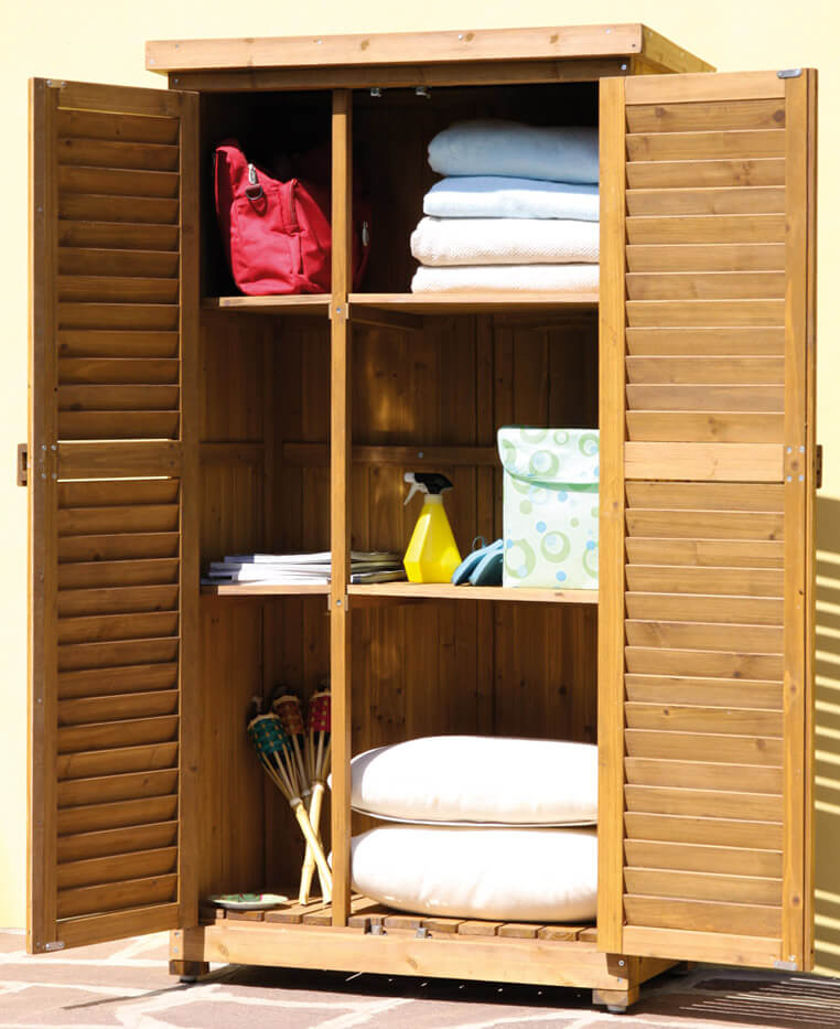 Mobiletto da Giardino Porta Utensili 87x45x160 cm in Legno