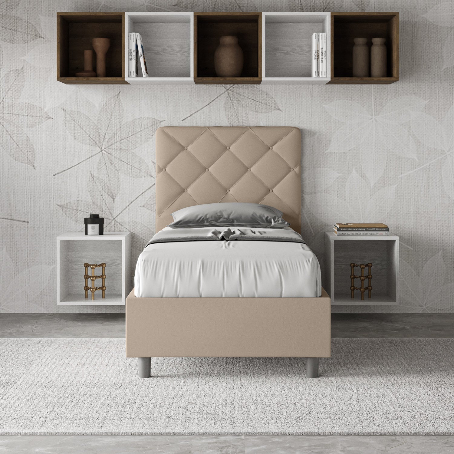 Letto Singolo 80x190 cm con Rete Priya Tortora...