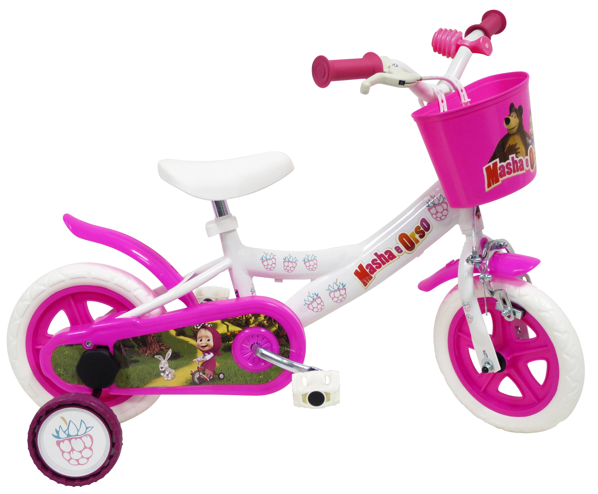 Bicicletta per Bambina 10" 1 Freno Gomme in EVA Masha e Orso Bianca