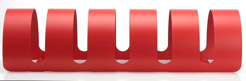 Rastelliera Portabici 5 Posti in Ferro 90x30x23 cm Belfer Bike Rack 42/PB Rosso