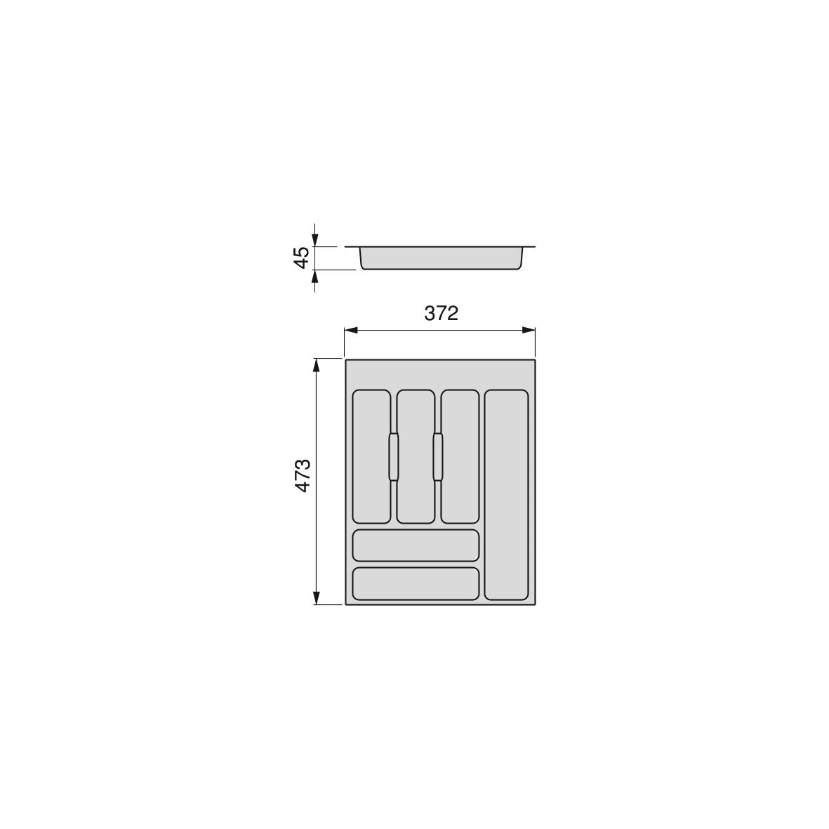 Portaposate Optima Vertex/Concept 500mm (Spalle 16mm) M 450 Plastica Bianca Tecnoplastica Emuca...