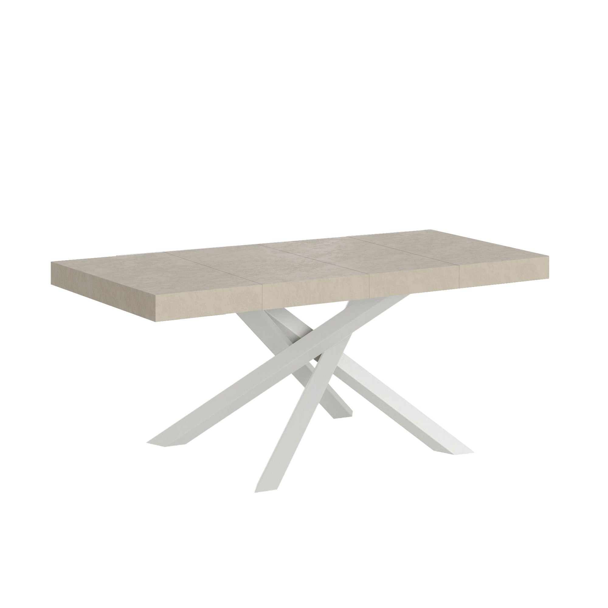 Tavolo Allungabile 140-400x90x77 cm Volantis Premium Cashmere Telaio Bianco