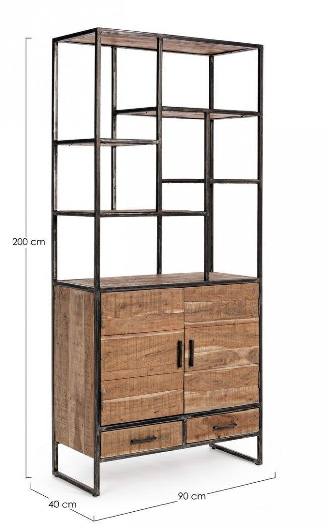 Libreria 2 Ante 2 Cassetti 90x40x200h cm Elmer...