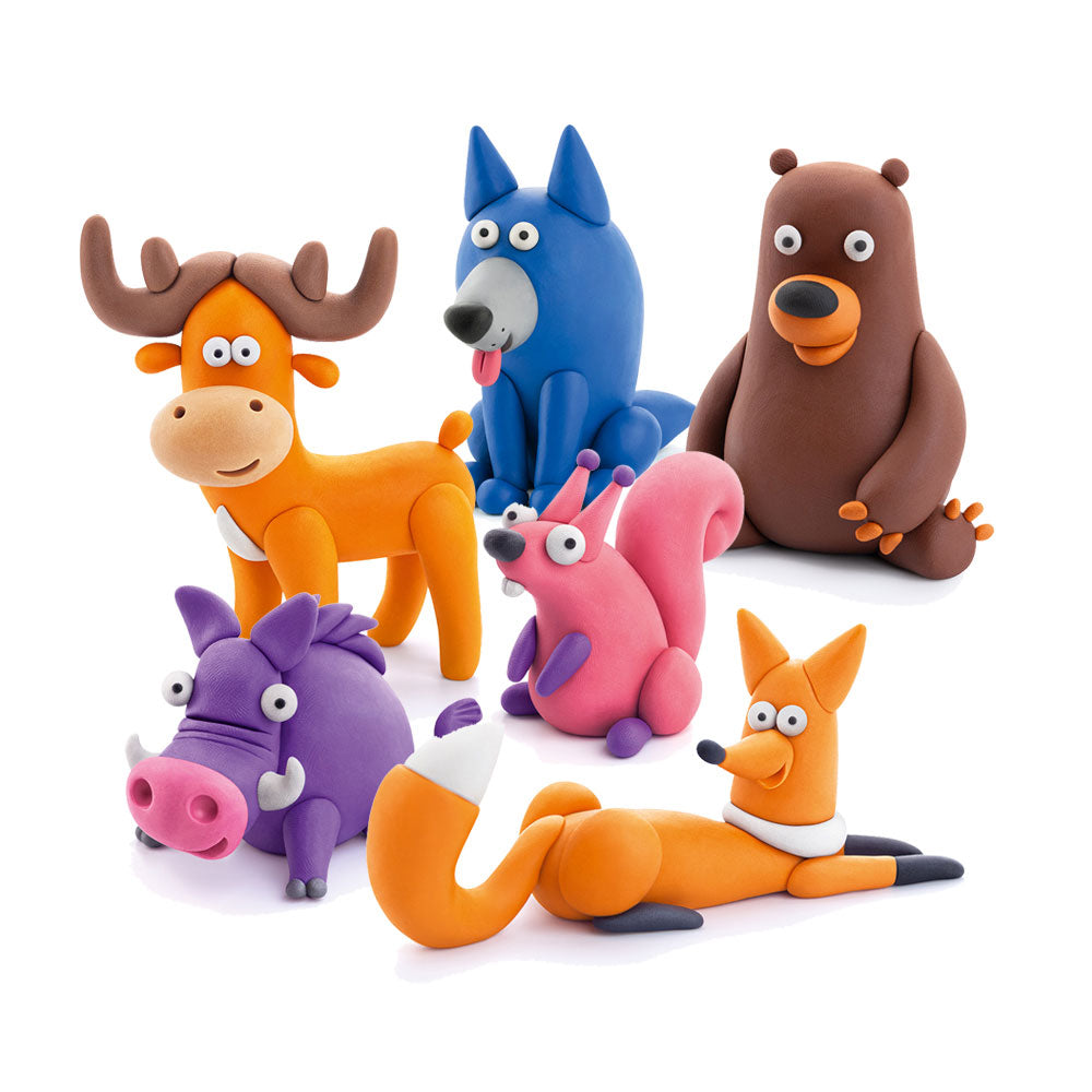 Set Pasta Modellabile Plastilina per Bambini 15 Barattoli 2 Stumenti Animali della Foresta...