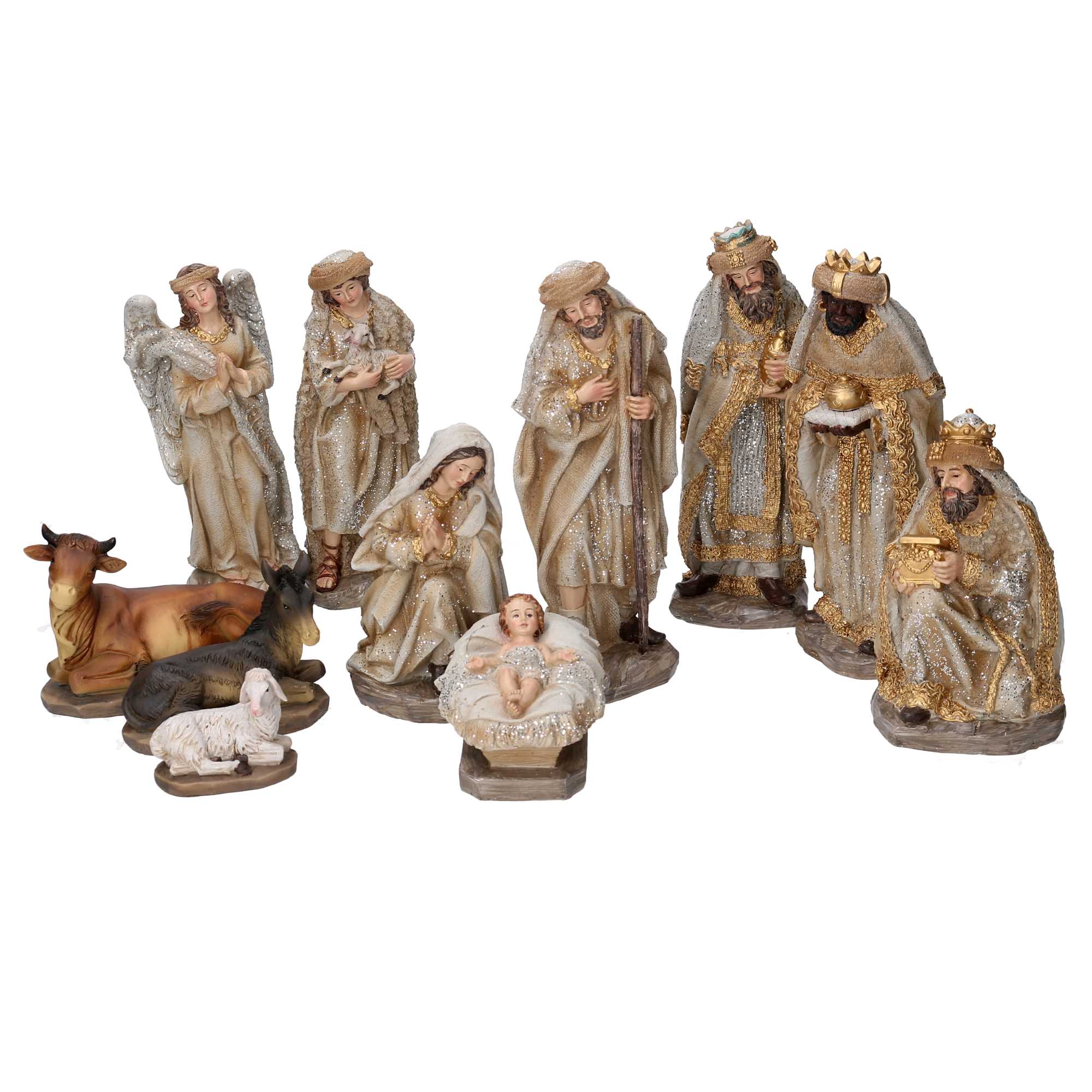 Natività resina set 11pz oro cm xh20...