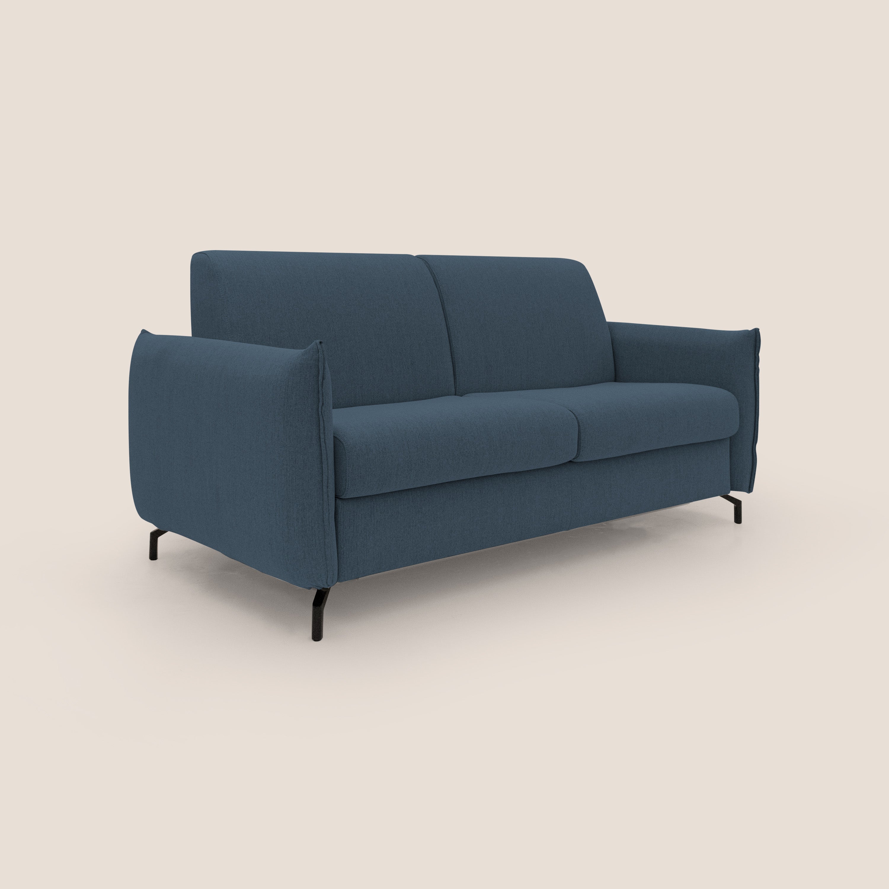 Divano Letto 3 Posti 215x95x96 cm in Tessuto Blu