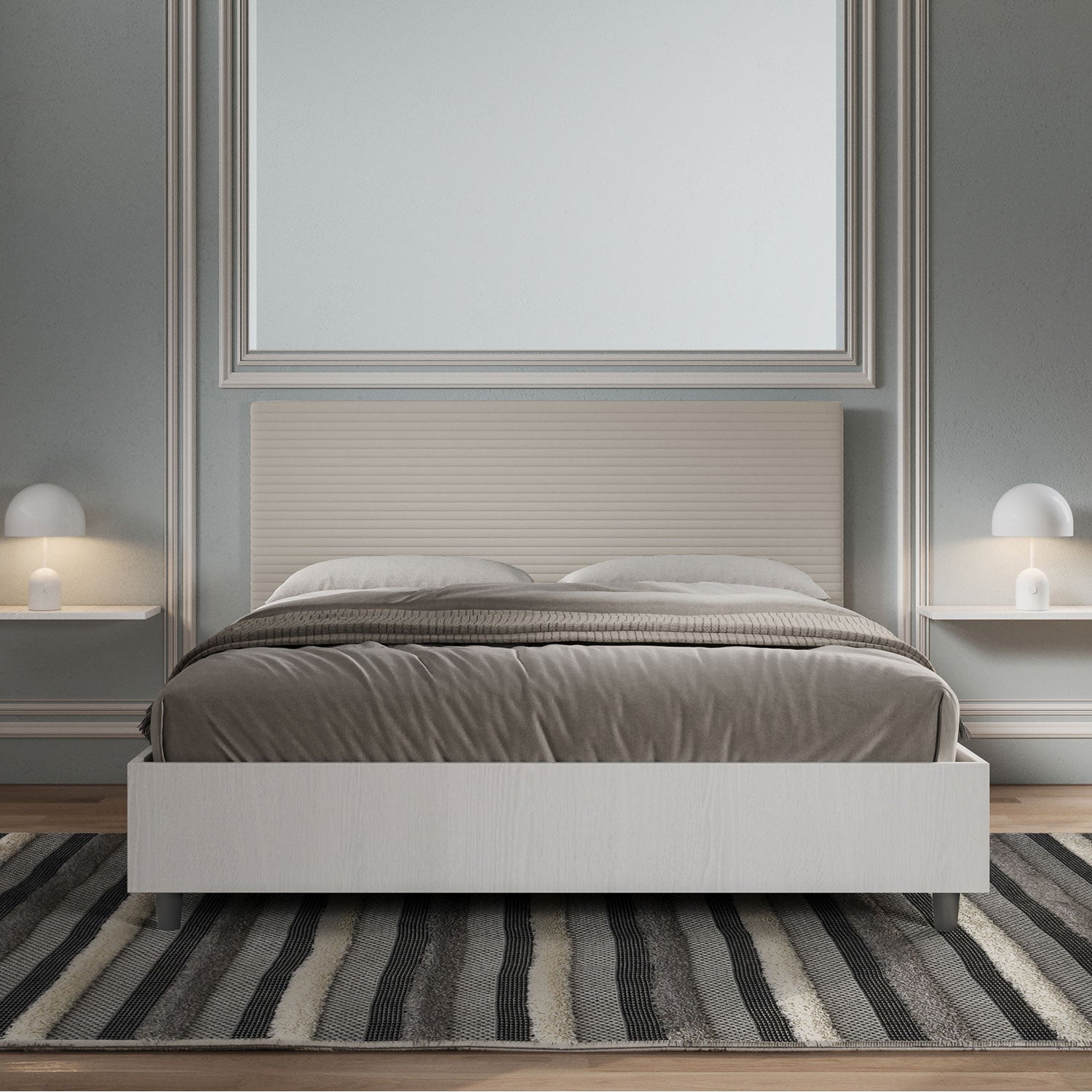 Letto Matrimoniale 160x200 cm con Rete Level Tortora...
